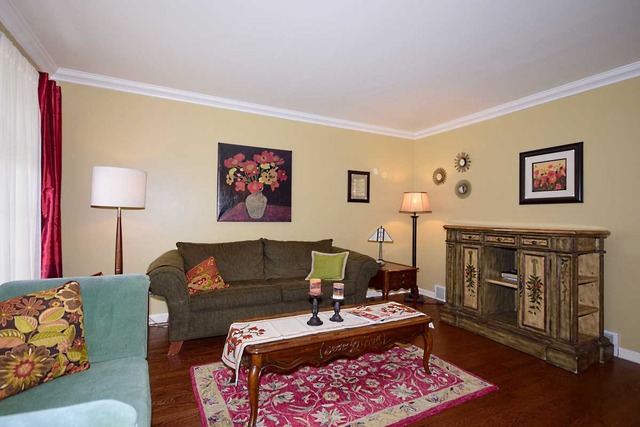 1219 Good Avenue Park Ridge, IL 60068 - Photo 2 of 25 a living room with furniture a rug and a fireplace