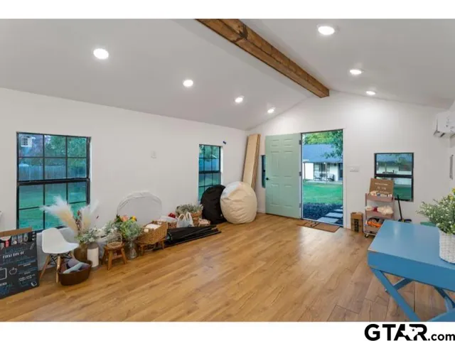 a living room with furniture