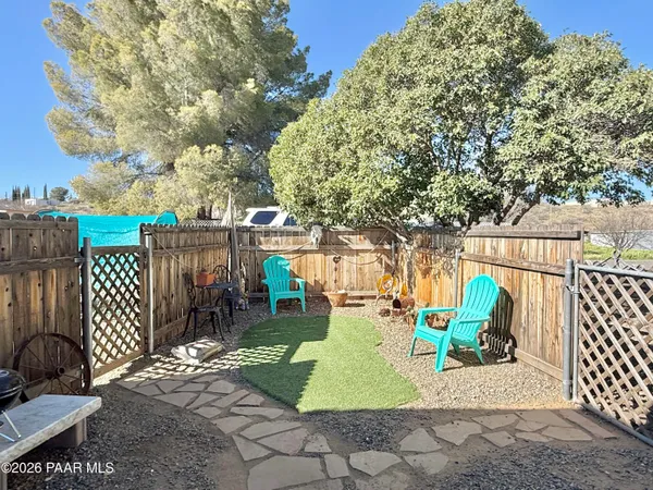 a view of an outdoor space with seating