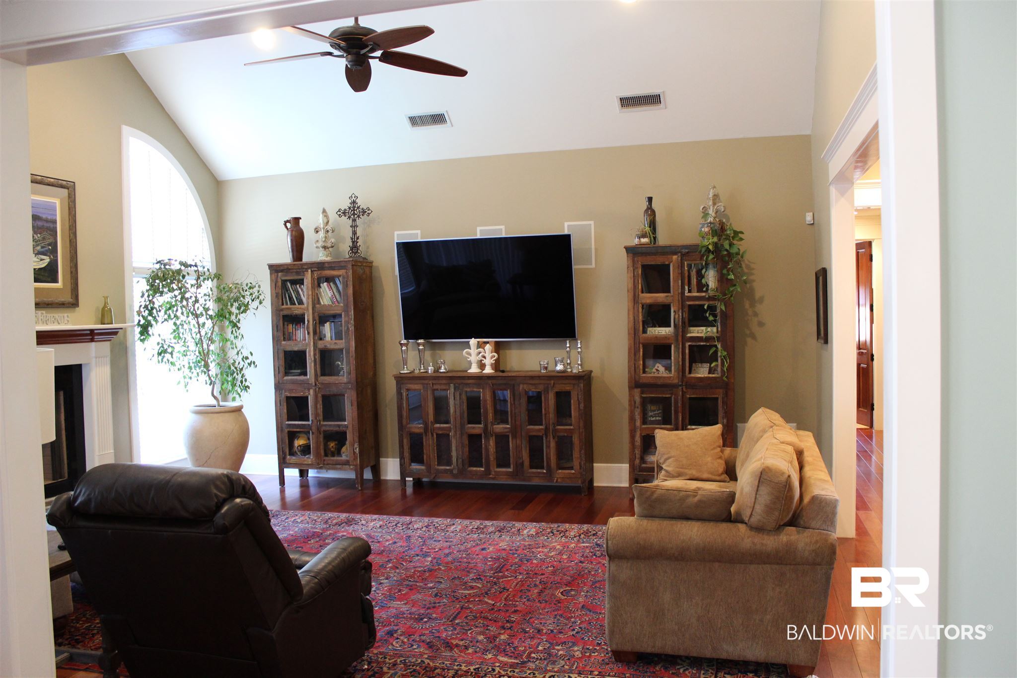 5187 Millhouse Road Gulf Shores, AL 36542 - Photo 19 of 49 Cathedral Ceiling Gas Burning Fireplace