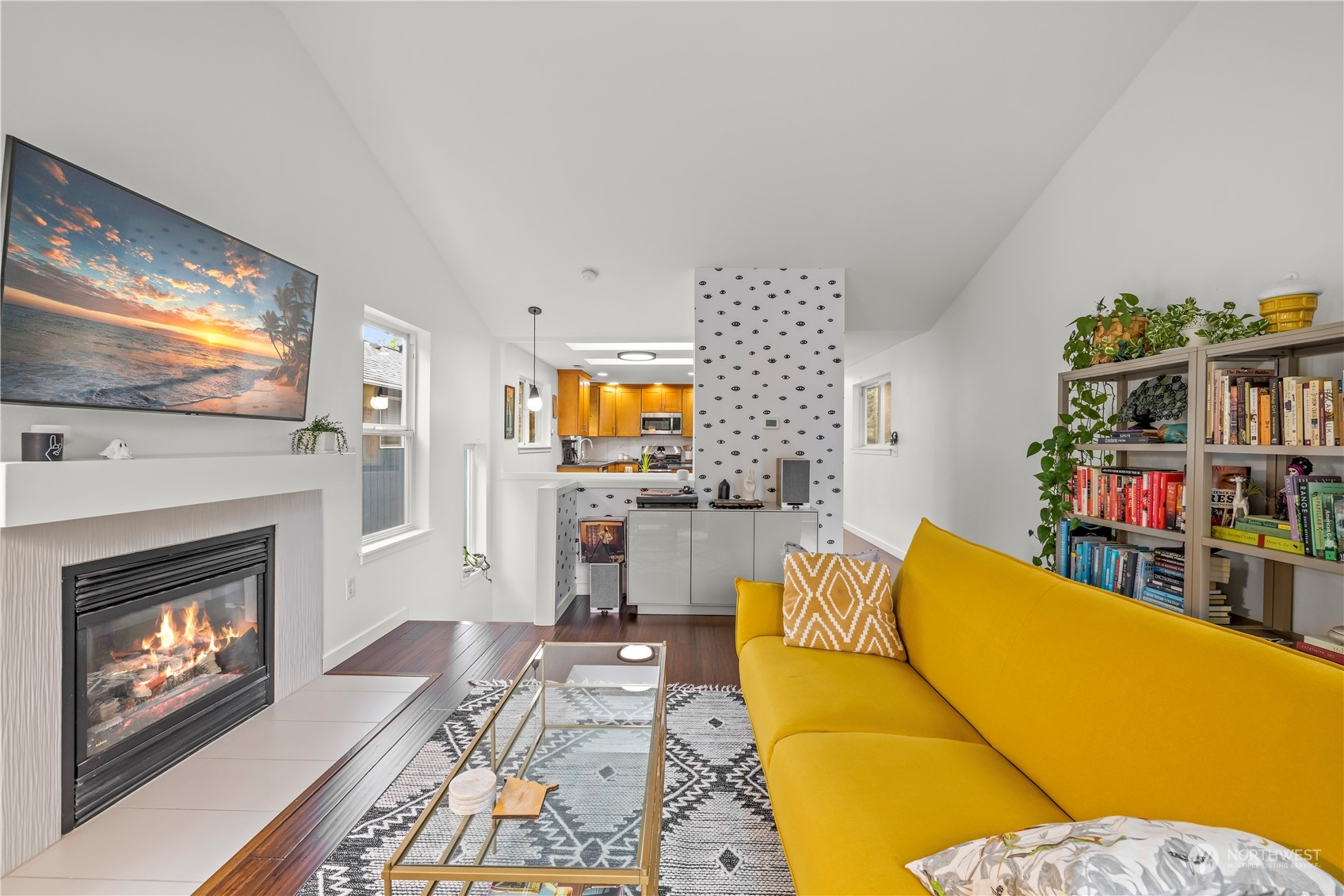 2847 Southwest Dakota Street Seattle, WA 98126 - Photo 7 of 39 a living room with furniture and a fireplace