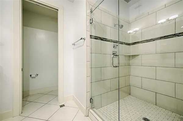 a bathroom with a shower