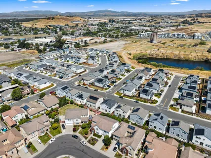 an aerial view of a city