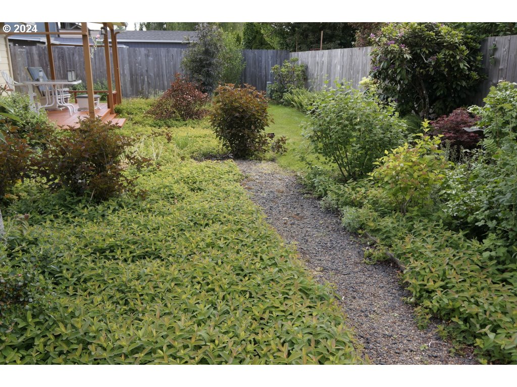 5637 E Street Springfield, OR 97478 - Photo 21 of 27 a view of backyard with outdoor seating and green space