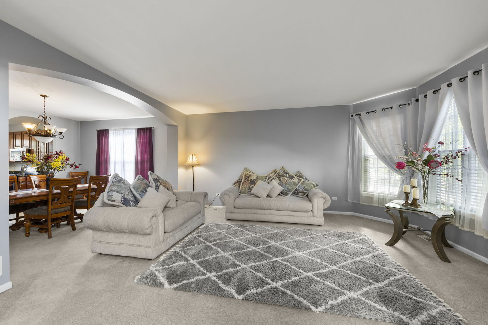 26210 Mapleview Drive Plainfield, IL 60585 - Photo 6 of 55 a living room with furniture and a chandelier