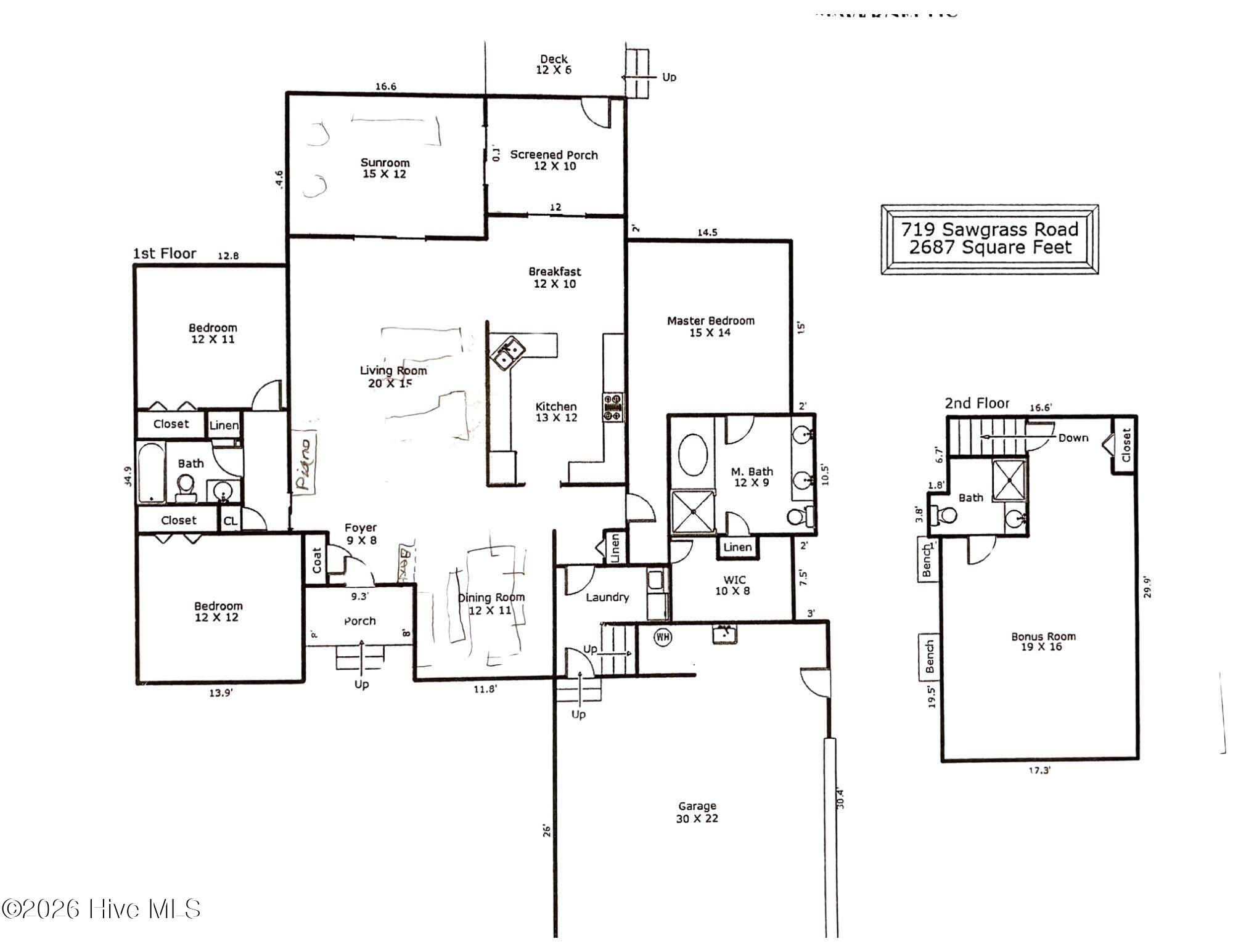719 Sawgrass Road Hampstead, NC 28443 - Photo 60 of 60 719 Sawgrass Rd floor plan