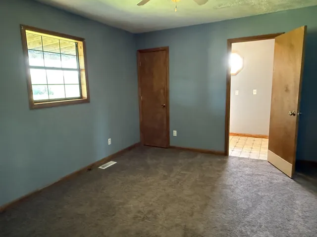 an empty room with a window
