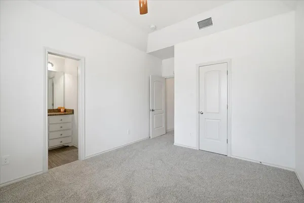 an empty room with closet