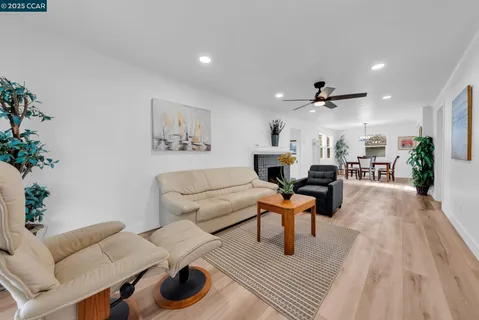 a living room with furniture and a couch