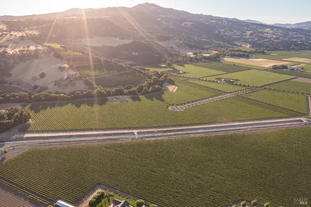 a view of an outdoor space and mountains