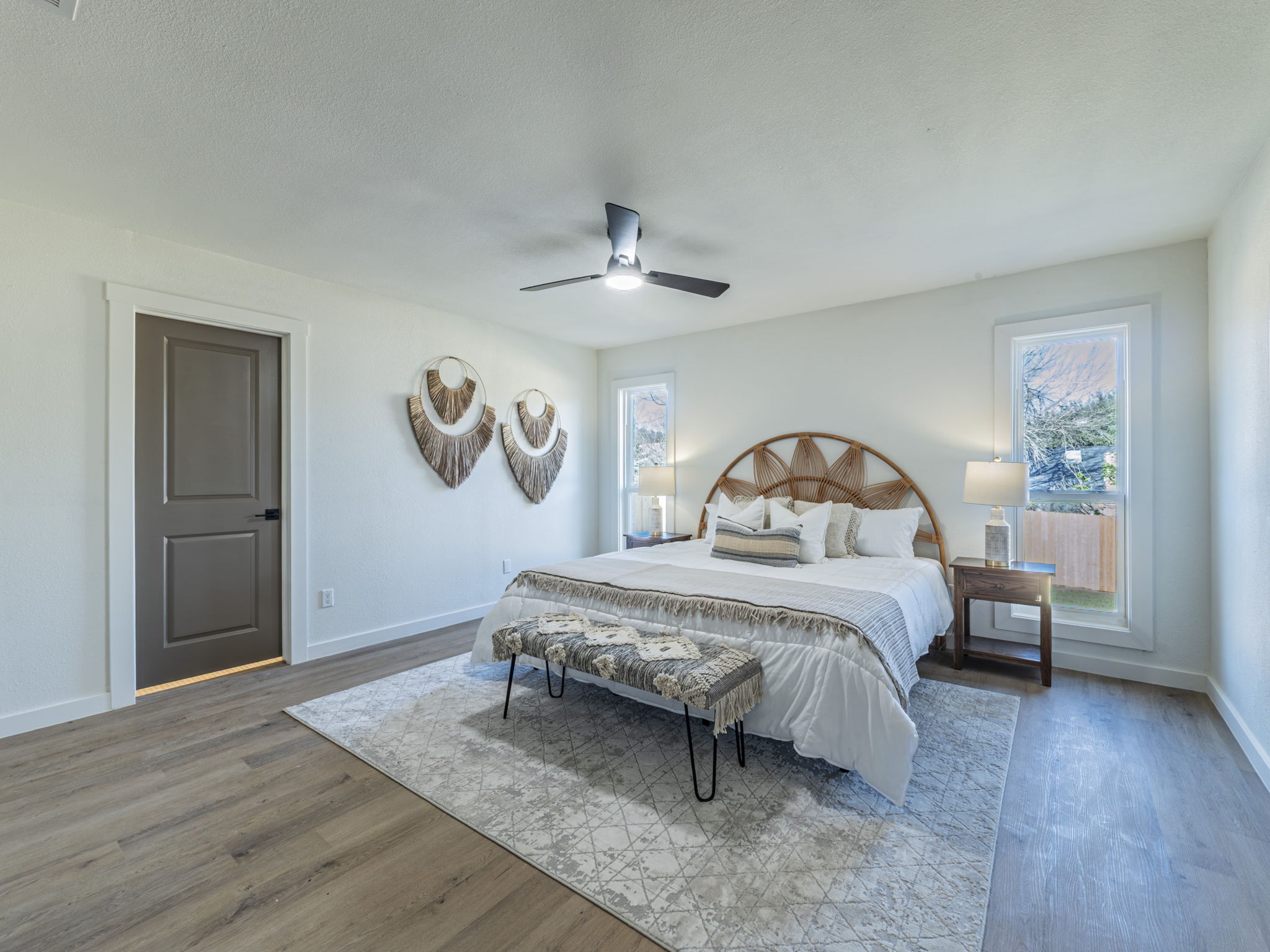 906 Fall Creek Drive Austin, TX 78753 - Photo 8 of 25 Bedroom with wood finished floors and a ceiling fan