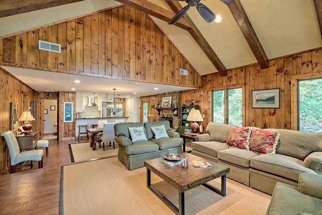 a living room with furniture