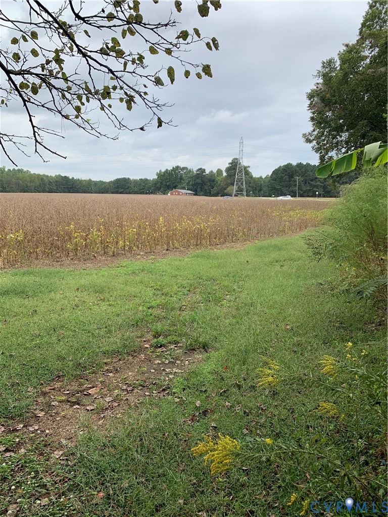 View of yard featuring a view of countryside