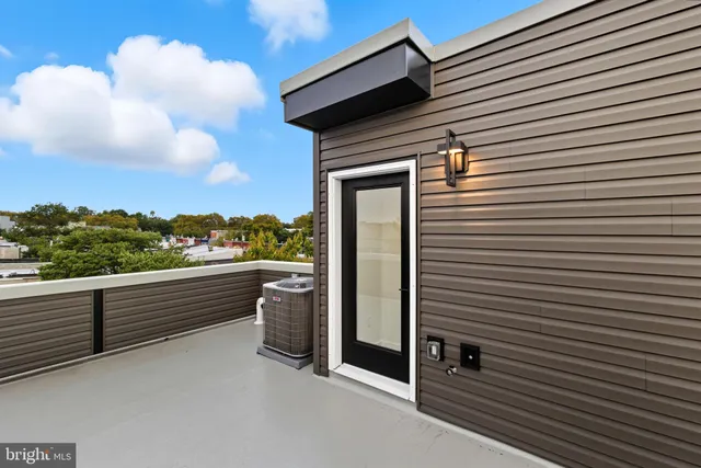 a view of a terrace with sky view