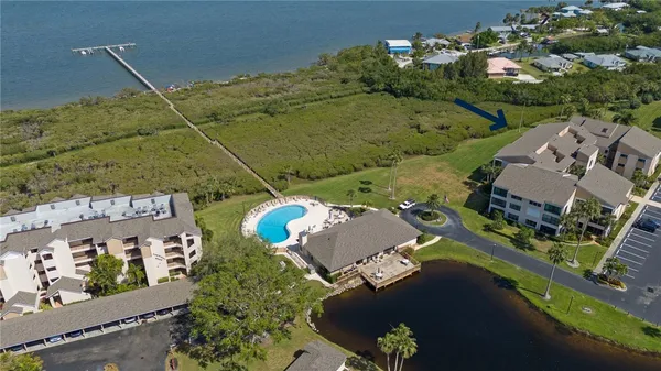 an aerial view of a house
