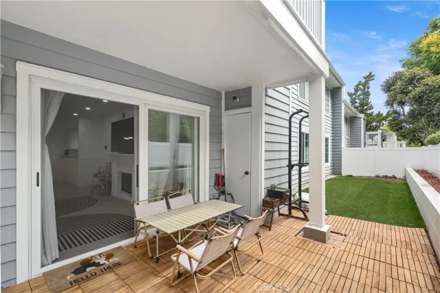 a view of outdoor space deck and living room