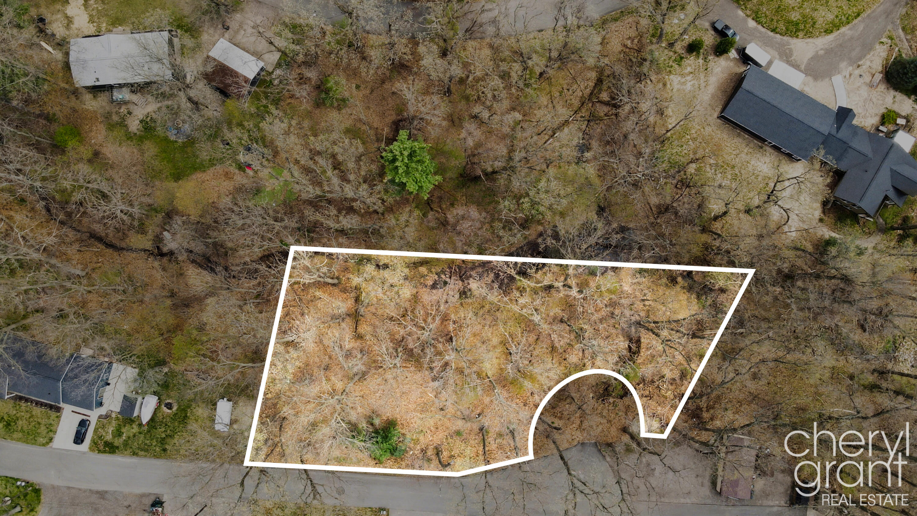 7406 Ravine Drive Northeast Belding, MI 48809 - Photo 11 of 18 Aerial with Estimated Lot Lines