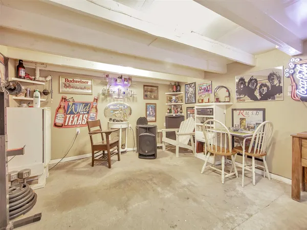 a view of a room with furniture