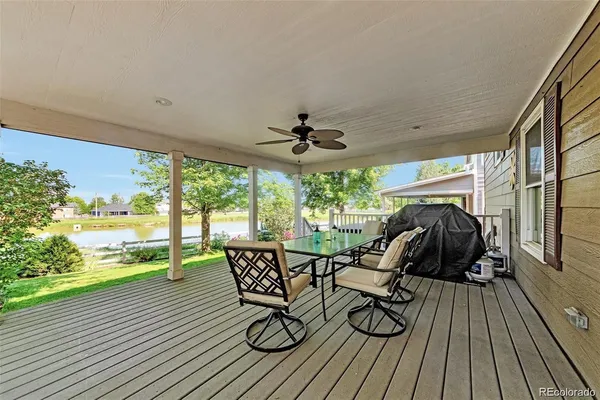 a view of a dining room and wooden floor