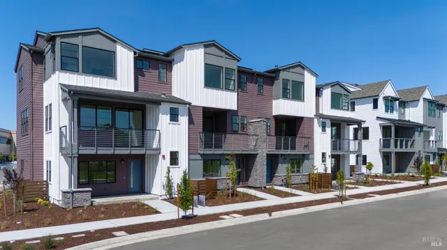 a front view of a building with street