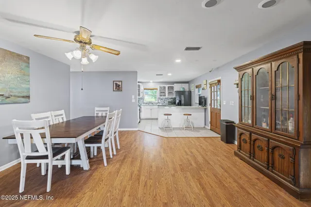 a view of a lake with a big yard