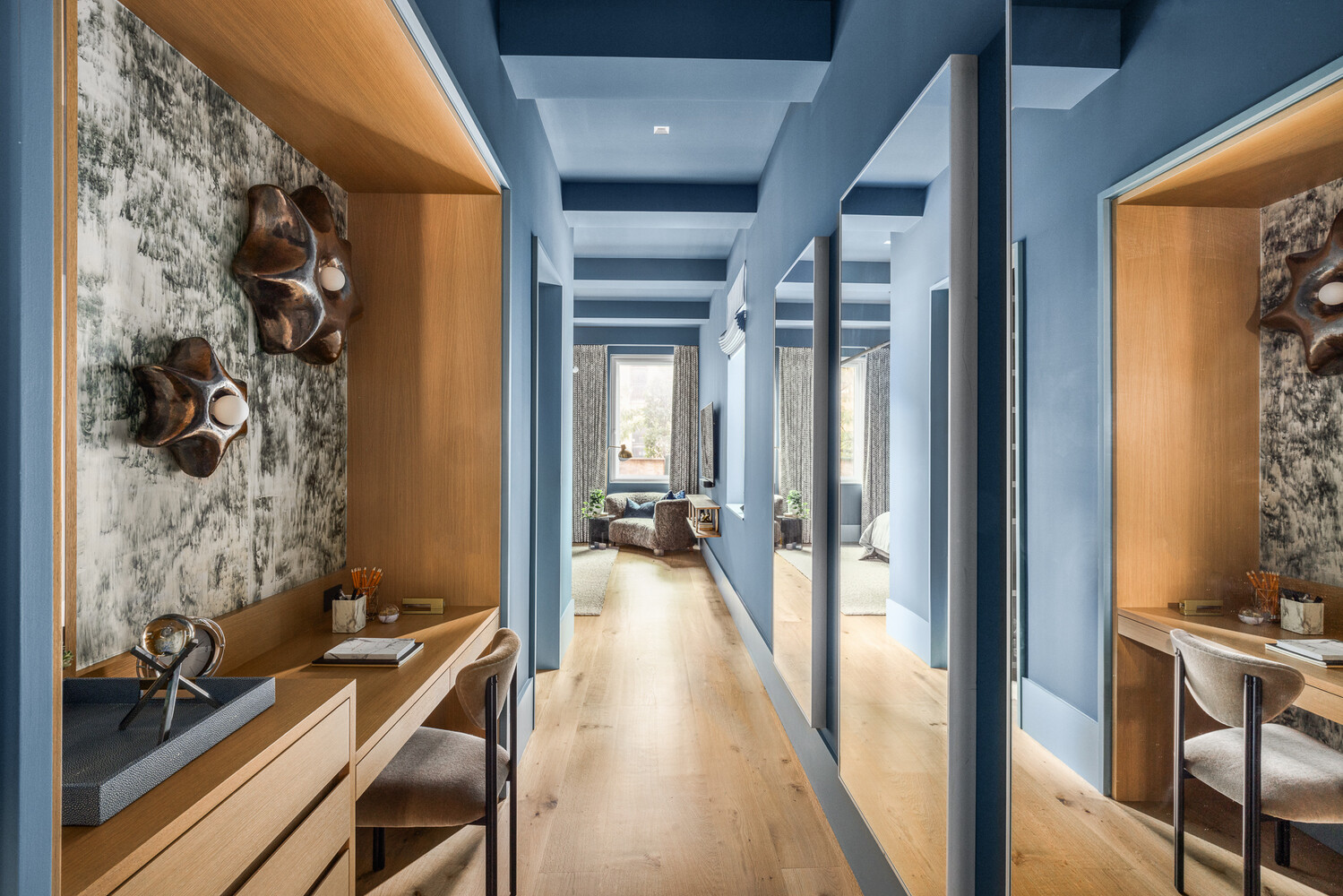 286 Spring Street, Unit 2 Manhattan, NY 10013 - Photo 6 of 14 a view of a hallway with a livingroom and dining room and chandelier