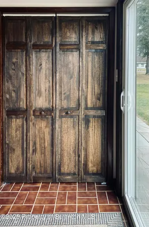 a area with a glass door