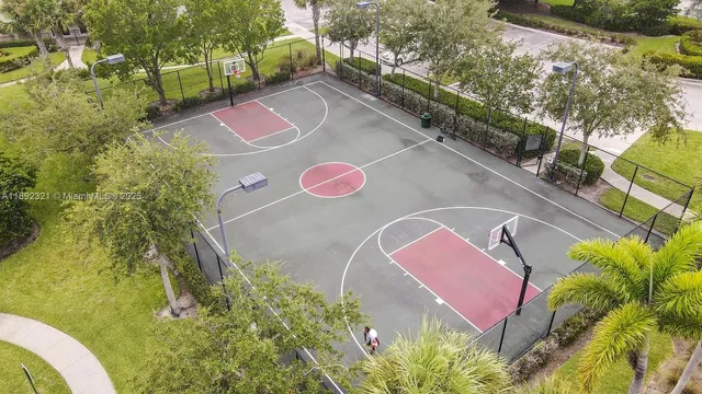 an aerial view of a house with outdoor space