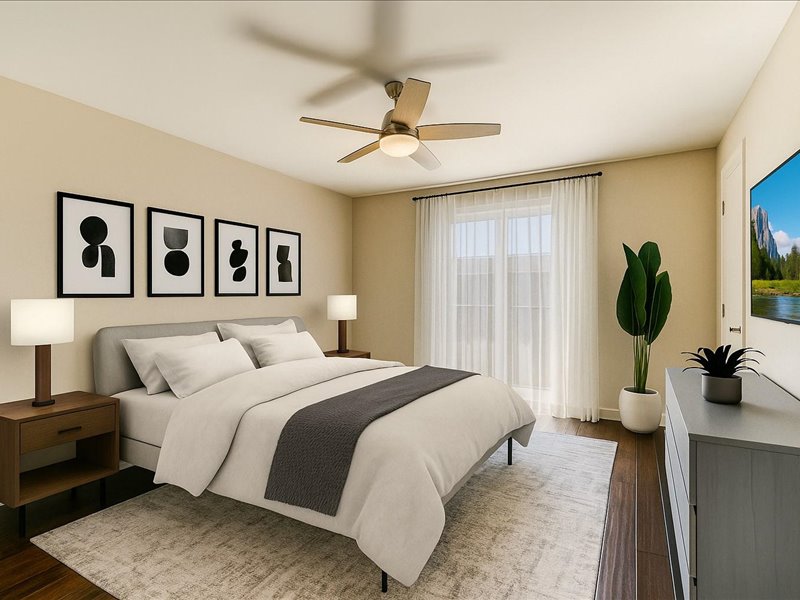 3110 Red River Street, Unit D212 Austin, TX 78705 - Photo 9 of 20 a bedroom with a large bed and a window