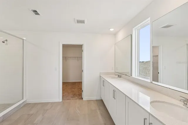 a view of a room with an empty space