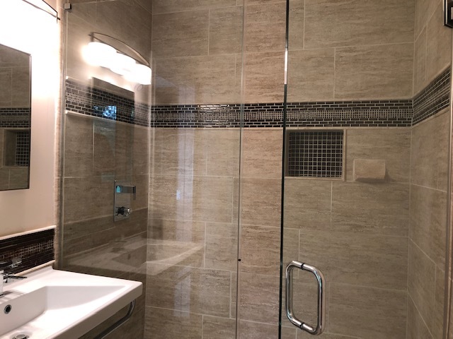 34W101 Army Trail Road Wayne, IL 60184 - Photo 13 of 20 a bathroom with a sink shower and a mirror