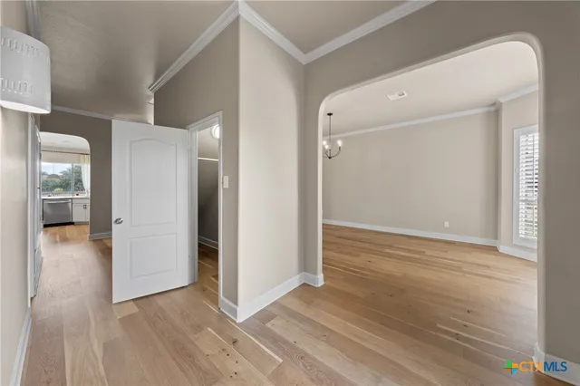 a view of livingroom with wooden floor
