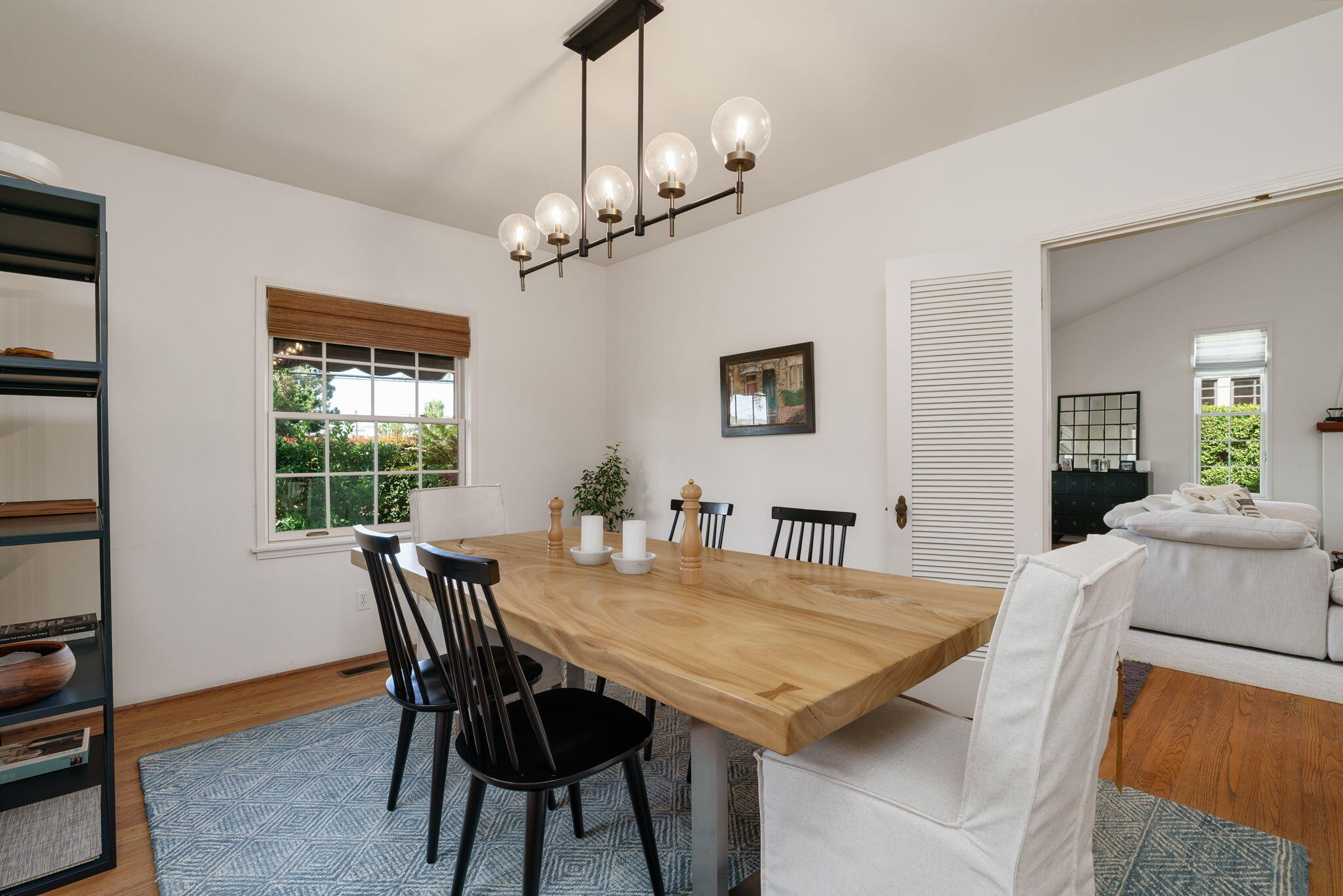 2228 Chapala Street Santa Barbara, CA 93105 - Photo 8 of 31 a view of a dining room with furniture window and wooden floor