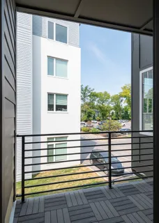 a view of a building from a window