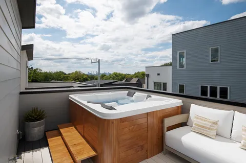 a view of a terrace with a couch