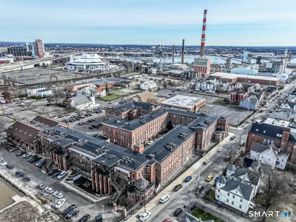 a city view with tall buildings