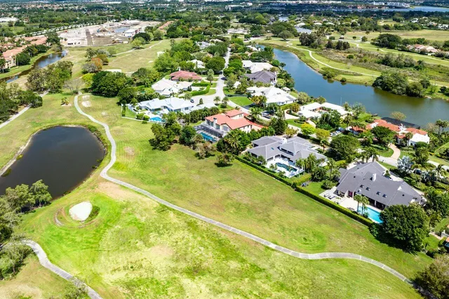 a view of a lake with a city