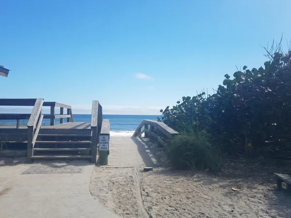 a view of an ocean and a beach