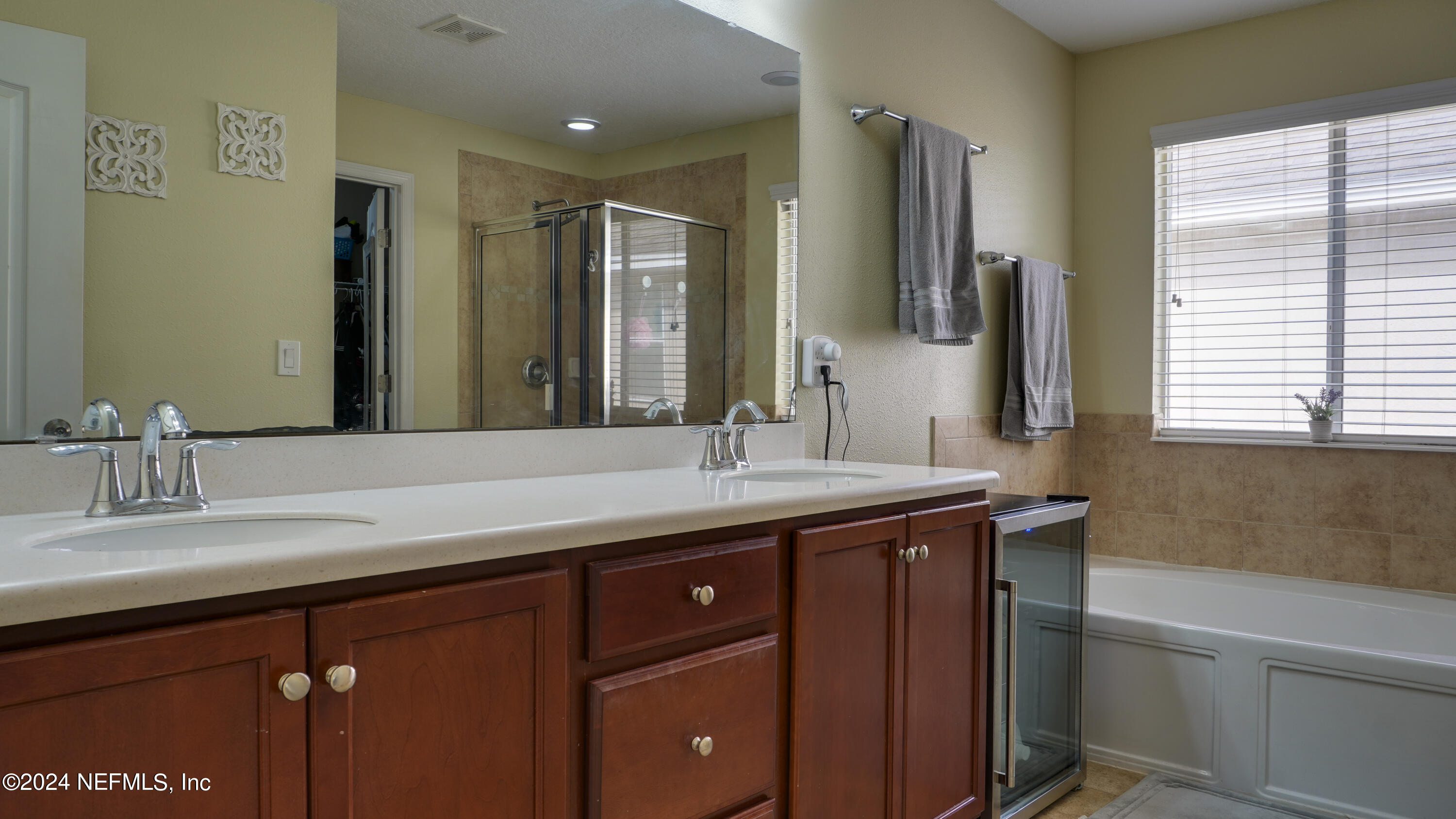 3838 Chasing Falls Road Orange Park, FL 32065 - Photo 22 of 33 a bathroom with a double vanity sink and a mirror