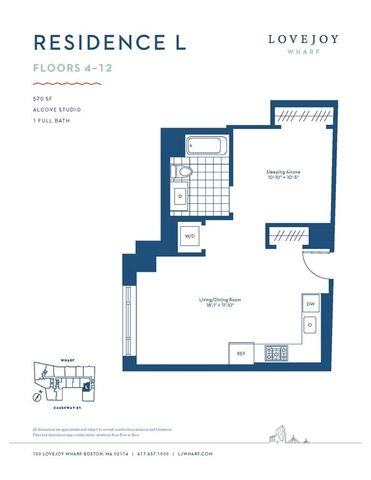 $630,000 | 100 Lovejoy Wharf, Unit 4L, Boston, MA 02114