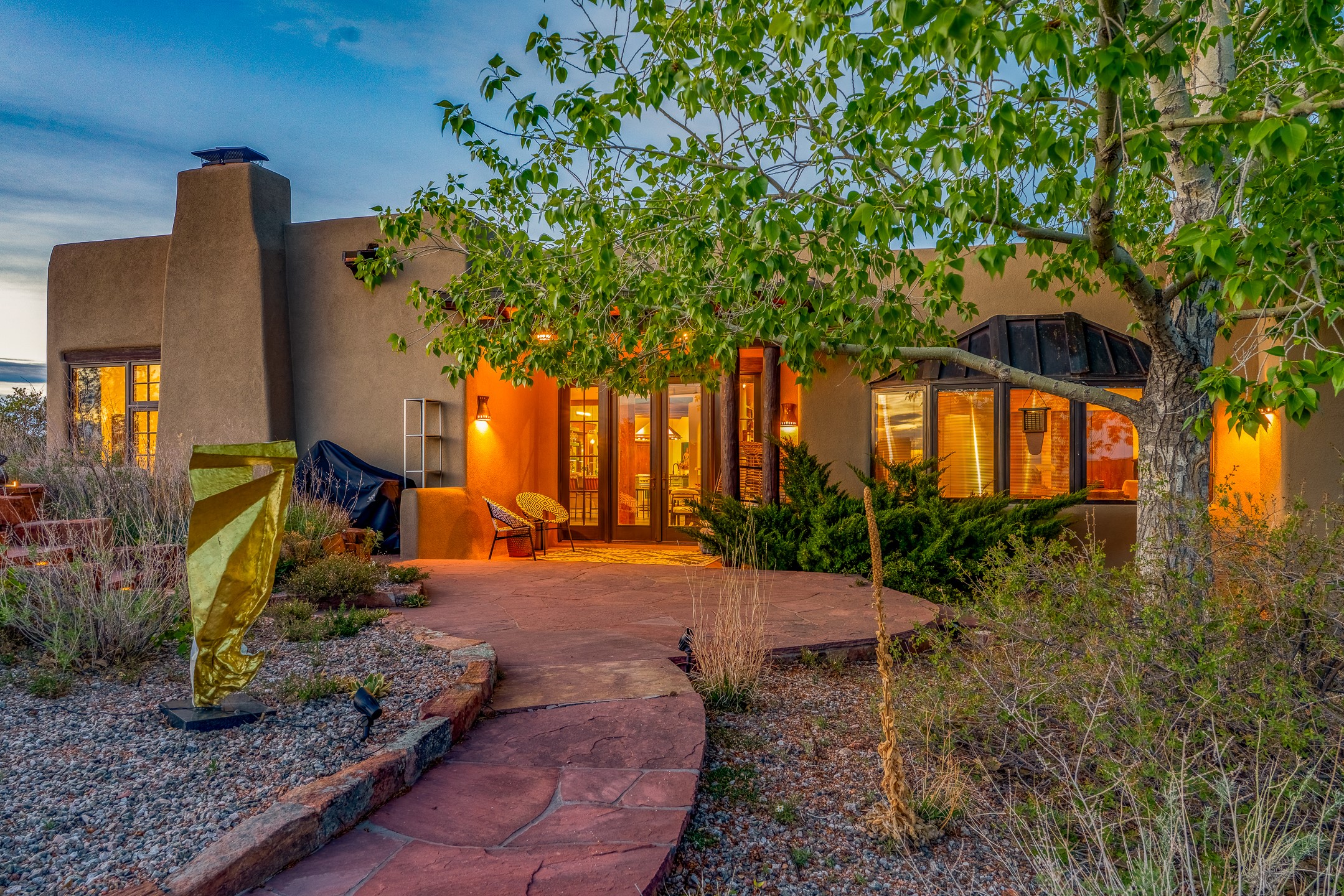 148 Barranca Road Santa Fe, NM 87501 - Photo 17 of 86 Outdoor seating area adjacent to the dining and living room