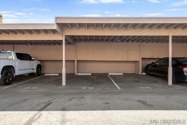 a view of a car parking
