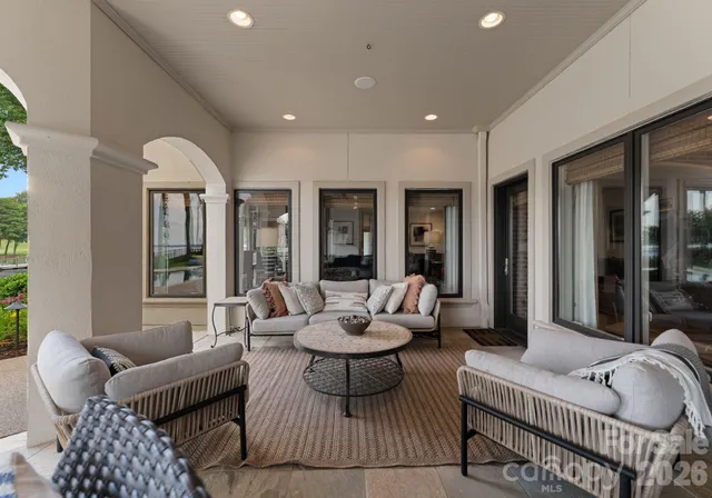 a living room with furniture and window