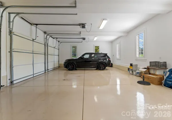 a car parked in a parking garage