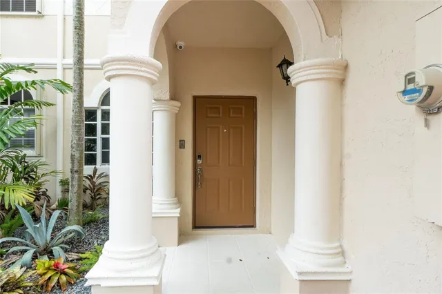 a view of front door of house