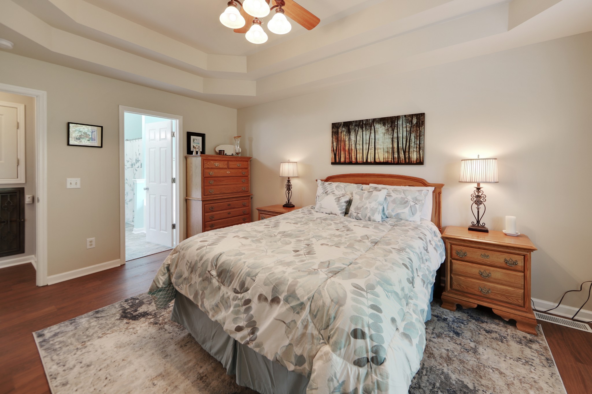 832 Rands Way Columbia, TN 38401 - Photo 22 of 49 a bedroom with a bed and a chandelier