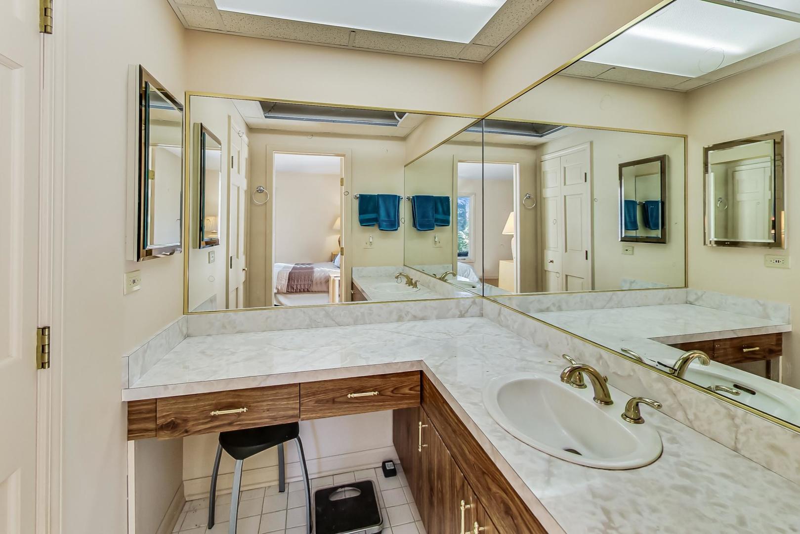 2813 Meyers Road Oak Brook, IL 60523 - Photo 25 of 62 a bathroom with a sink and a mirror