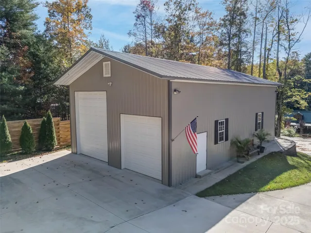 a car parked in a garage