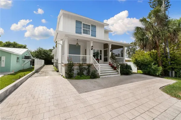 a view of a house with a patio