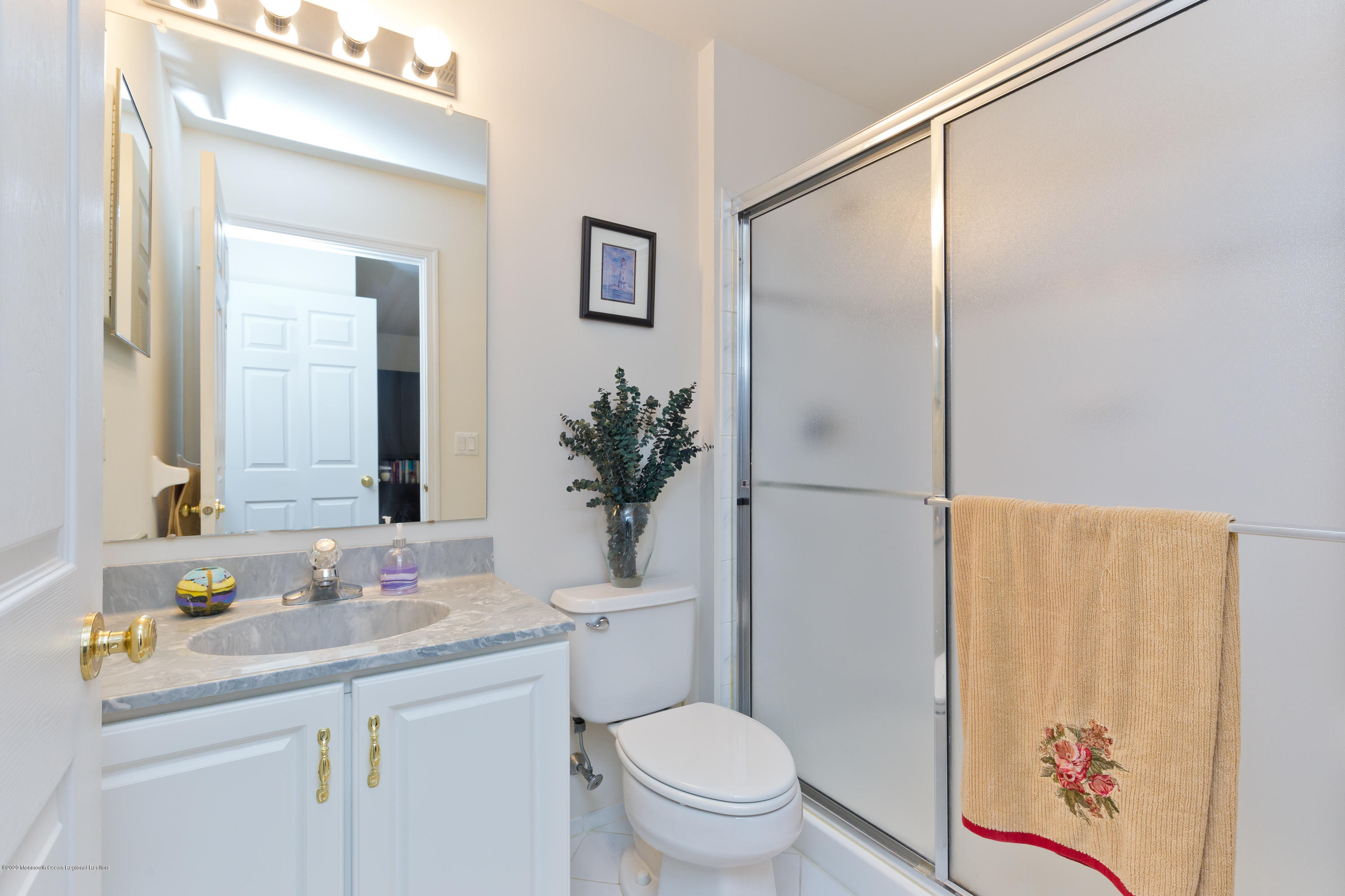 158 Otto Road Neshanic Station, NJ 08853 - Photo 44 of 50 a bathroom with a granite countertop sink toilet and shower